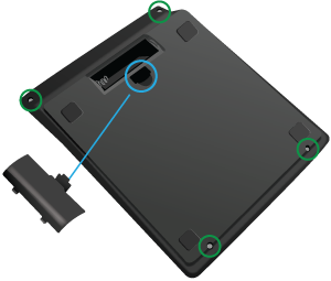 Figura 1: Parte traseira de uma calculadora de bolso